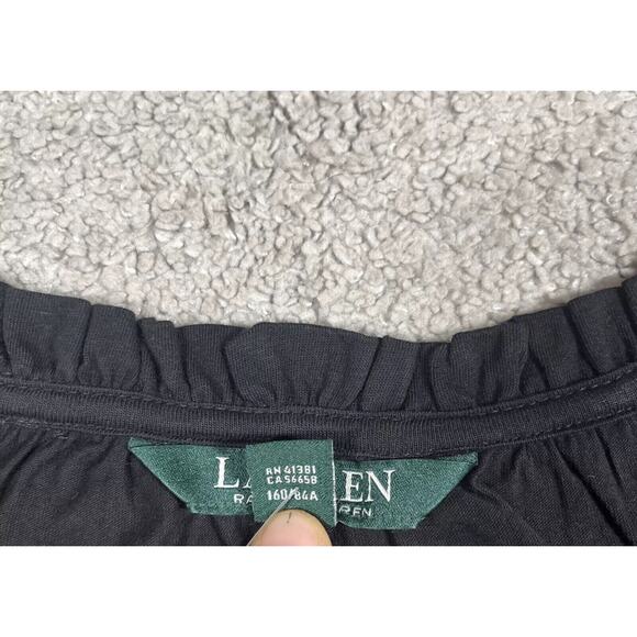 Lauren Ralph Lauren Blouse Womens Small Eyelet Keyhole Ruffle Minimalist Career - Picture 7 of 14